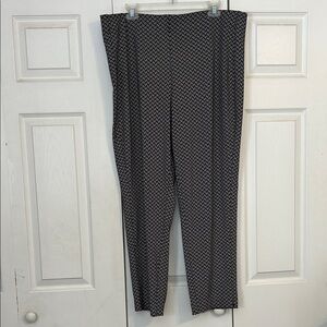 J. JILL Brown White Wearever Collection Forward Seam Slim Ankle Pants Pull On XL